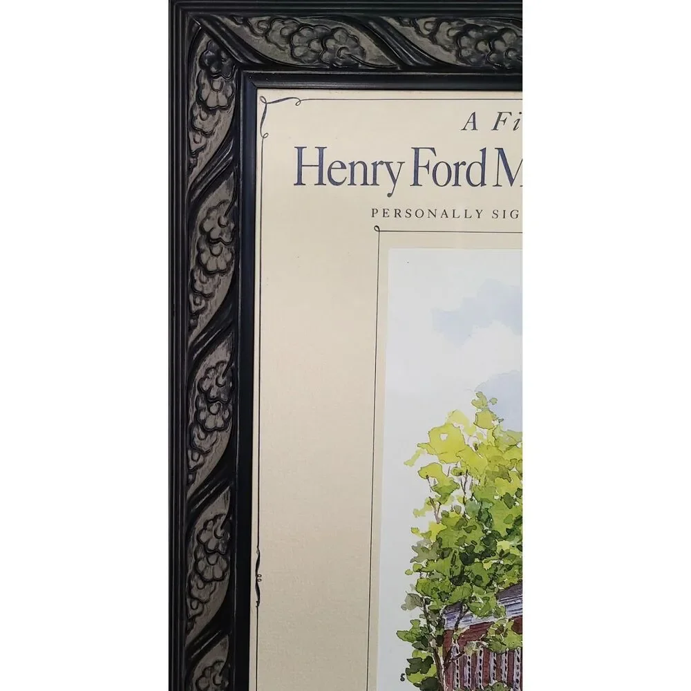 Signed Henry Ford Museum & Greenfield Village Watercolor Print By Gary Robertson